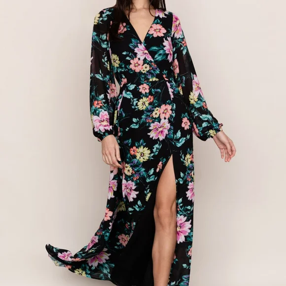 Yumi Kim Love Affair Maxi Dress Wild Rose Black M